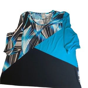 Serengeti colorblock blue blouse/3X